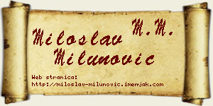 Miloslav Milunović vizit kartica
